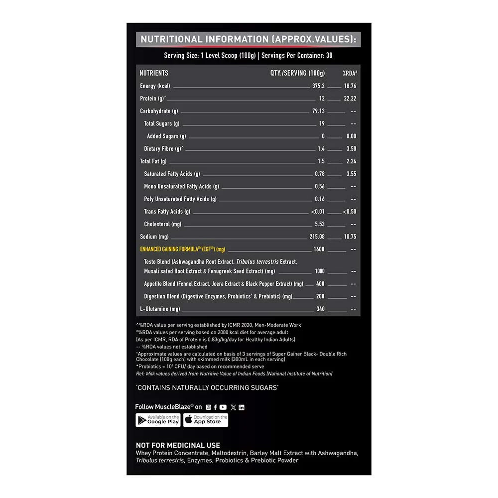 MuscleBlaze Super Gainer Black