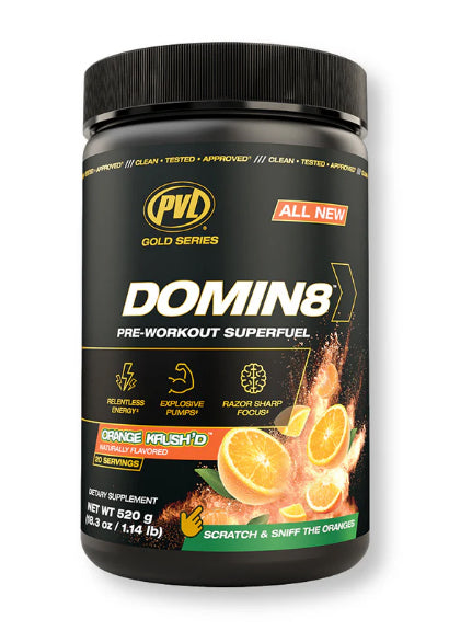 PVL Gold Series Domin8 Pre Workout Superfuel