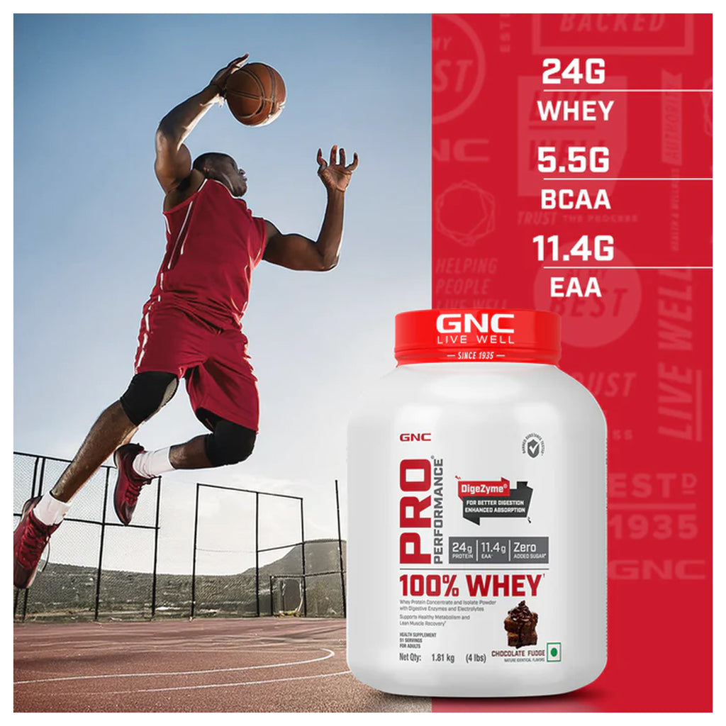 GNC 100% Whey Protein | Faster Recovery & Lean Muscle Gains | Informed Choice Certified