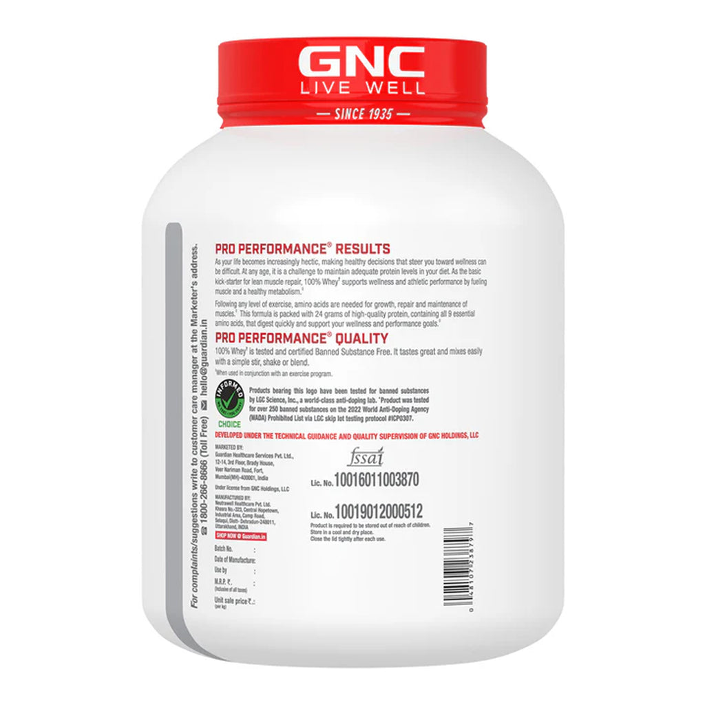 GNC 100% Whey Protein | Faster Recovery & Lean Muscle Gains | Informed Choice Certified