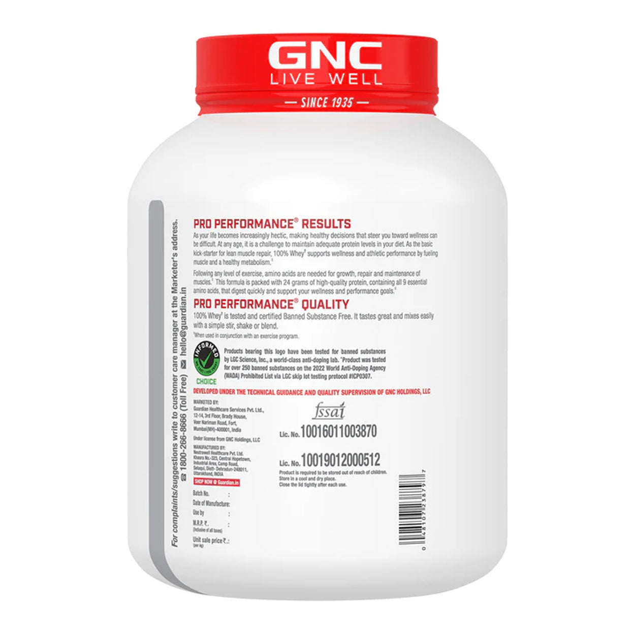GNC 100% Whey Protein | Faster Recovery & Lean Muscle Gains | Informed Choice Certified