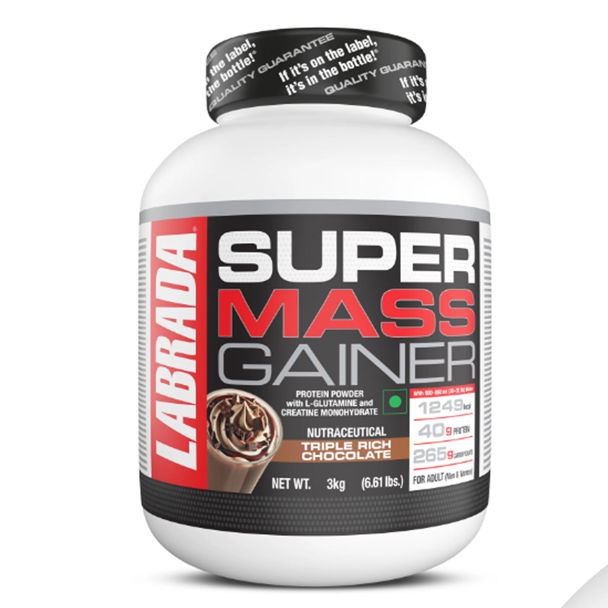 Labrada Super Mass Gainer Protein Powder with L-glutamine & Creatine Monohydrate
