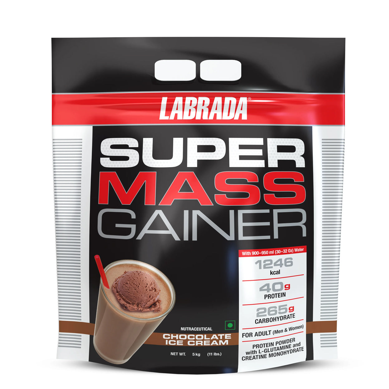 Labrada Super Mass Gainer Protein Powder with L-glutamine & Creatine Monohydrate