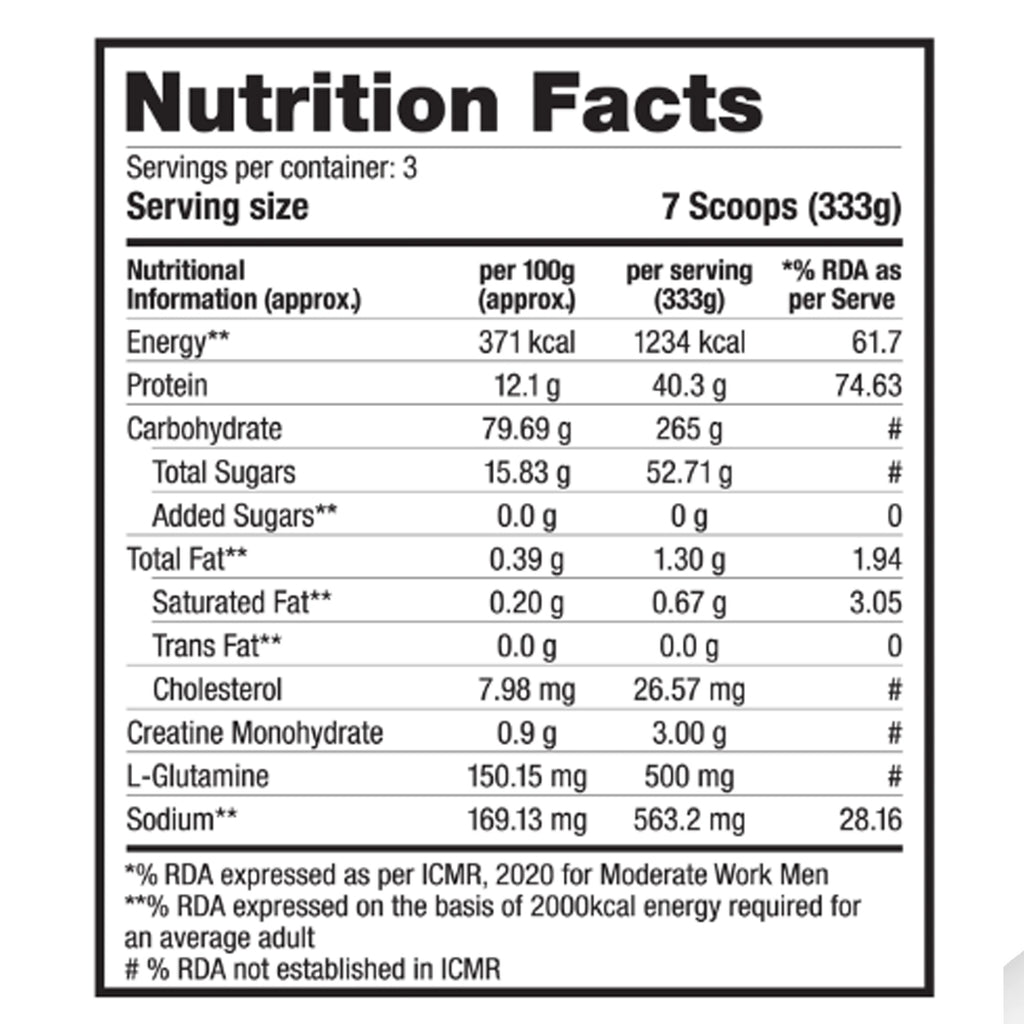Labrada Super Mass Gainer Protein Powder with L-glutamine & Creatine Monohydrate