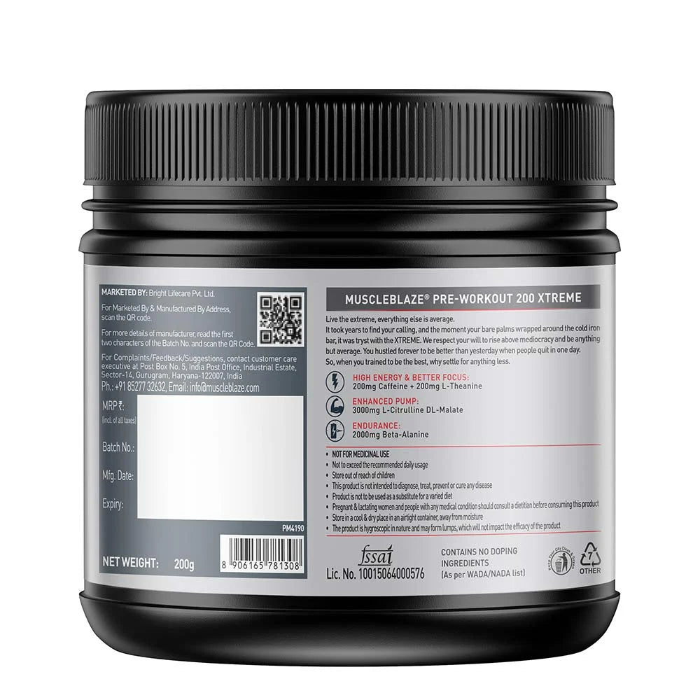 MuscleBlaze Preworkout 200 Xtreme