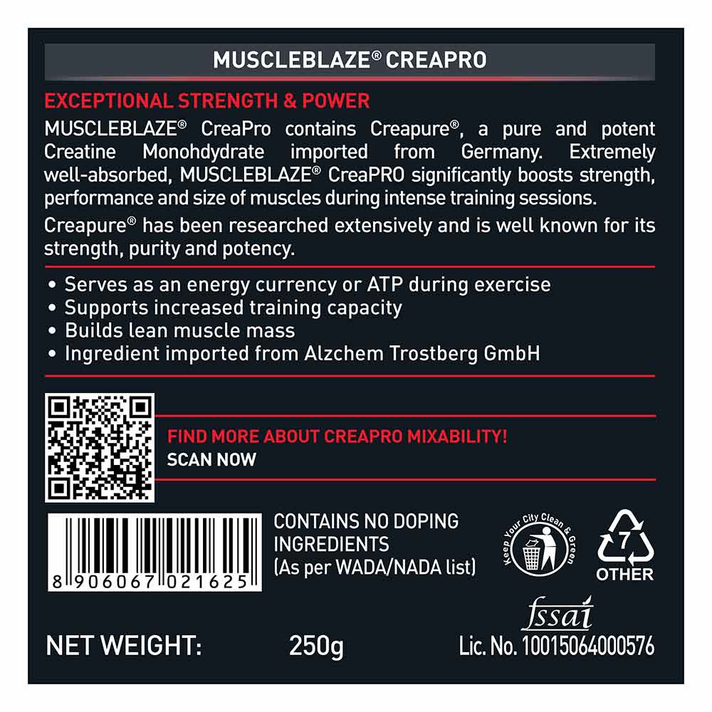 MuscleBlaze CreaPRO Creatine with Creapure® Powder